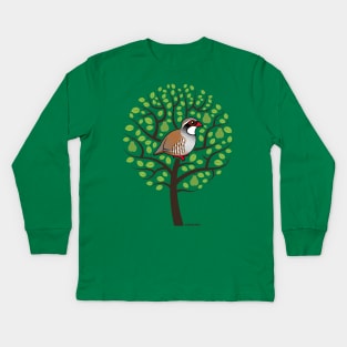 Birdorable Partridge in a Pear Tree Kids Long Sleeve T-Shirt